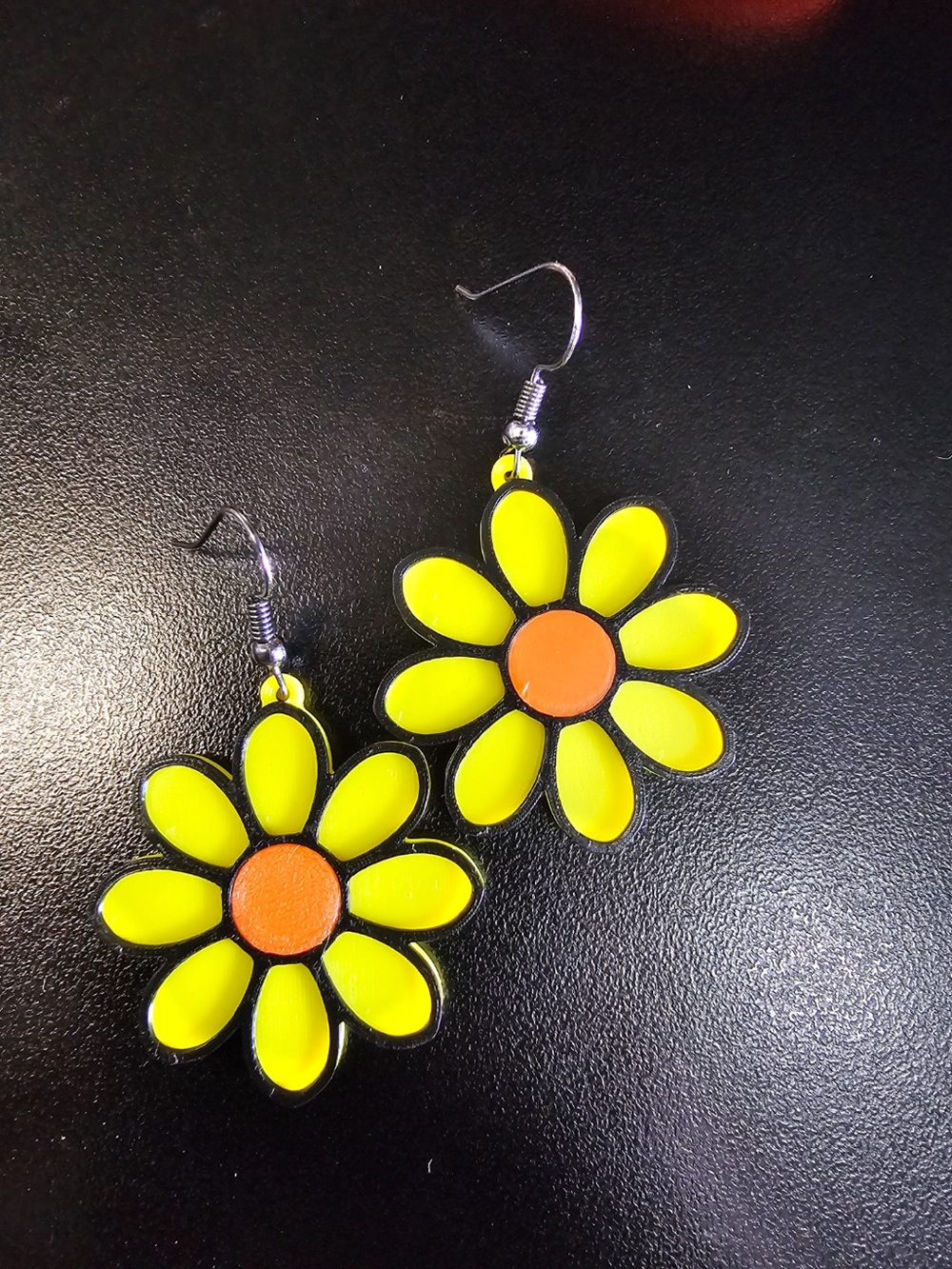Yellow and Orange Daisy Drop Earrings - Women Jewelry